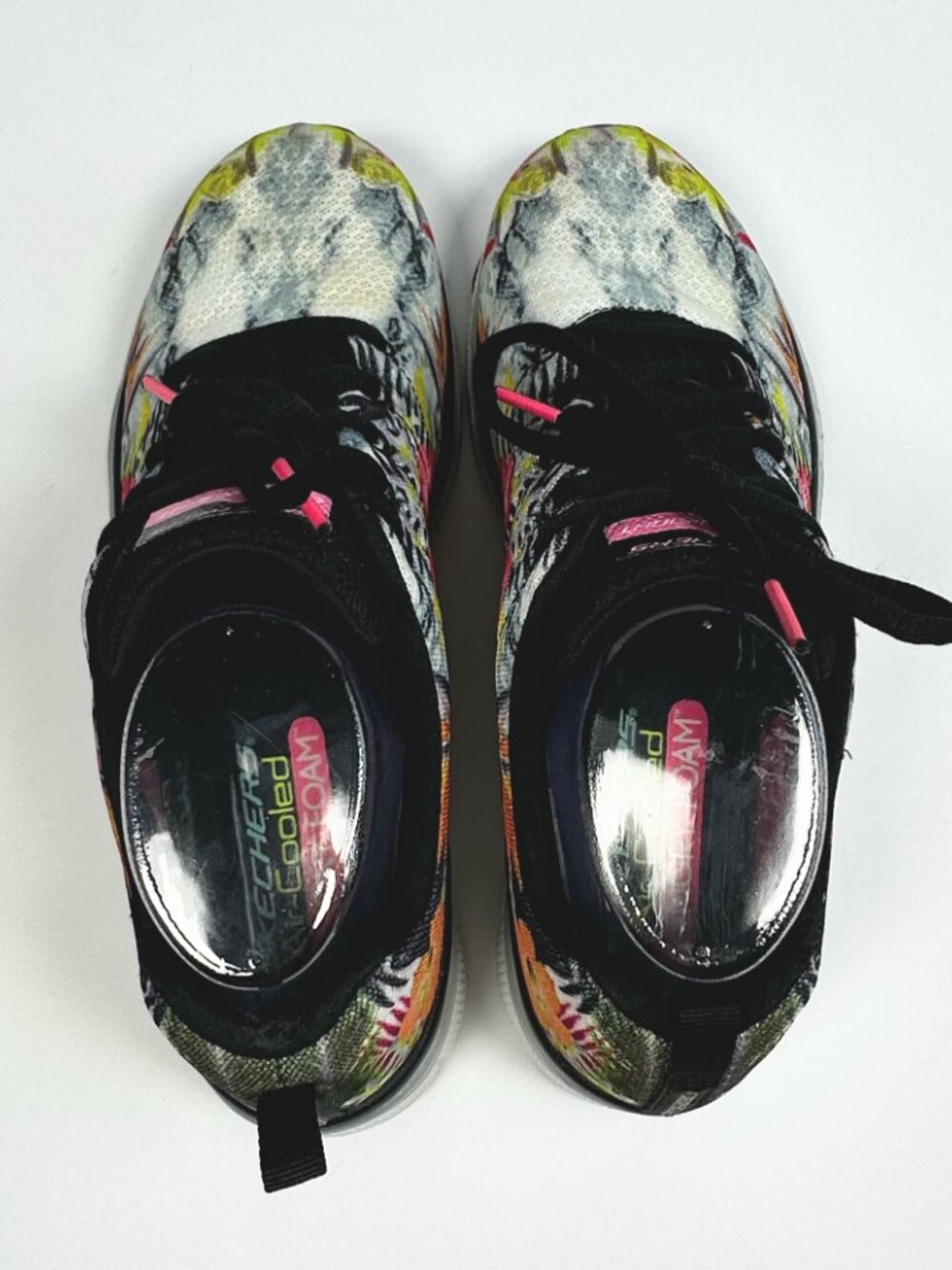Skechers Floral Air-Cooled Memory Foam Sneaker Shoes Lite Weight Women's Size 8 - Picture 5 of 16